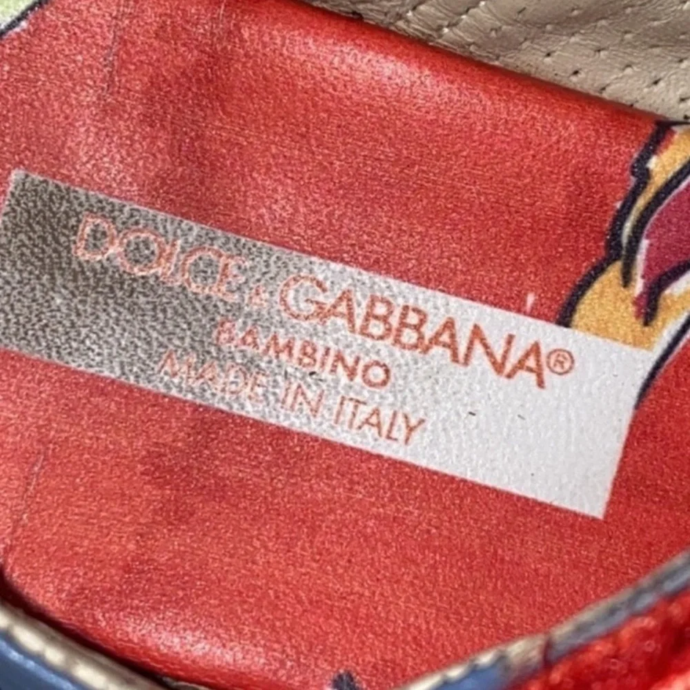 Authentic Dolce & Gabbana luxury designer leather & canvas boys sandals sz 3